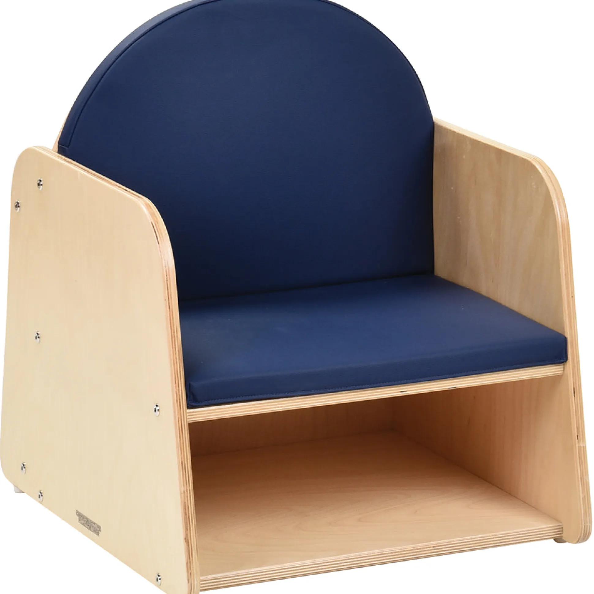 Classic Wooden Chair with Built-In Storage and Cushion | Baltic Birch Classroom Seating