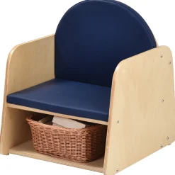 Classic Wooden Chair with Built-In Storage and Cushion | Baltic Birch Classroom Seating