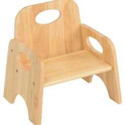 Classic Wooden Toddler Chair | 6" High, Tip-Resistant Rubberwood Seat