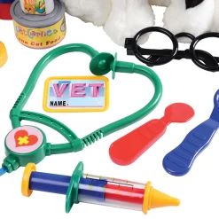 Complete Play Vet Set | 30-Piece Kit with Stethoscope, Pet Scale, Plush Dog & Cat