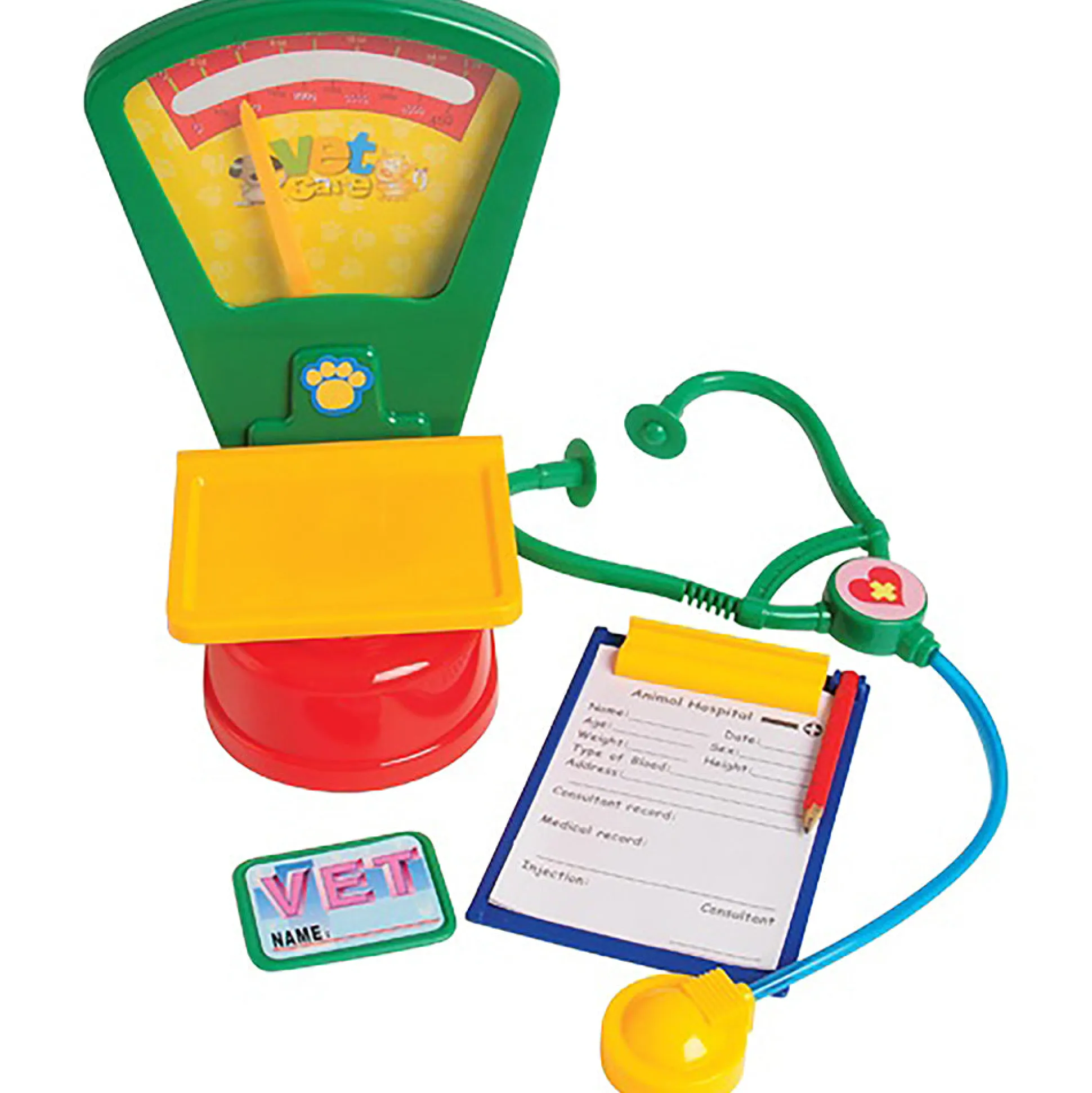 Complete Play Vet Set | 30-Piece Kit with Stethoscope, Pet Scale, Plush Dog & Cat