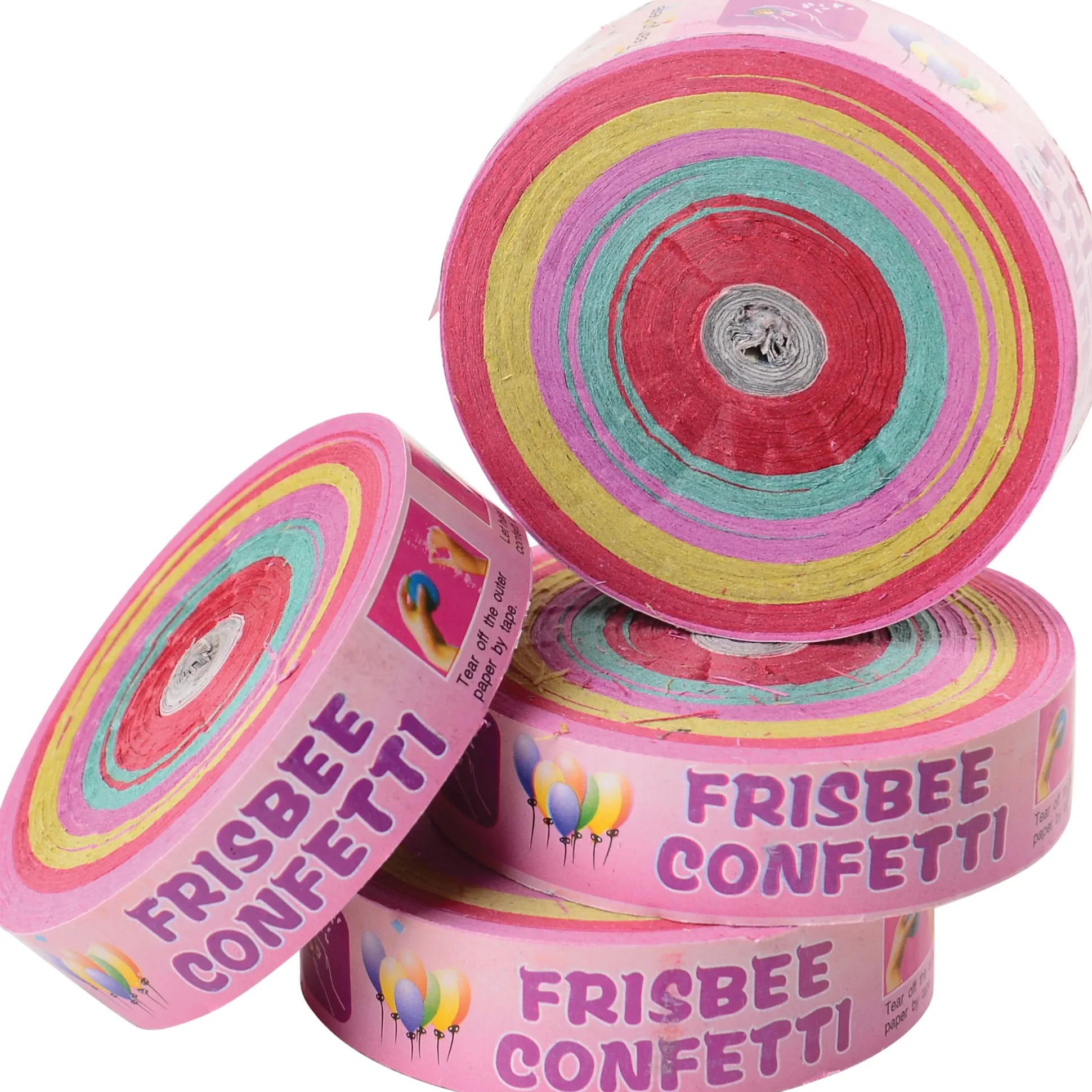Confetti Paper Rolls – 59 ft, Assorted Colors, 4-Pack