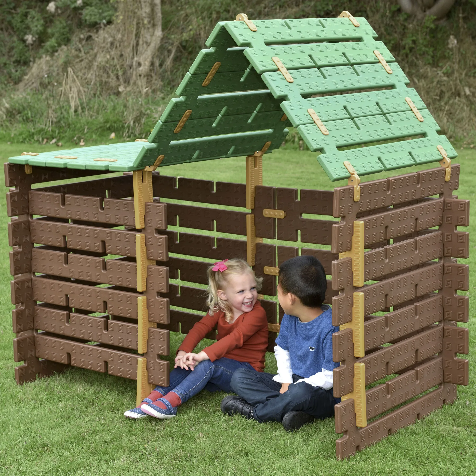 Constructa Cabin Building Set | 60 Piece Log Cabin Construction Toy with Connectors, Beams & Flexi Parts