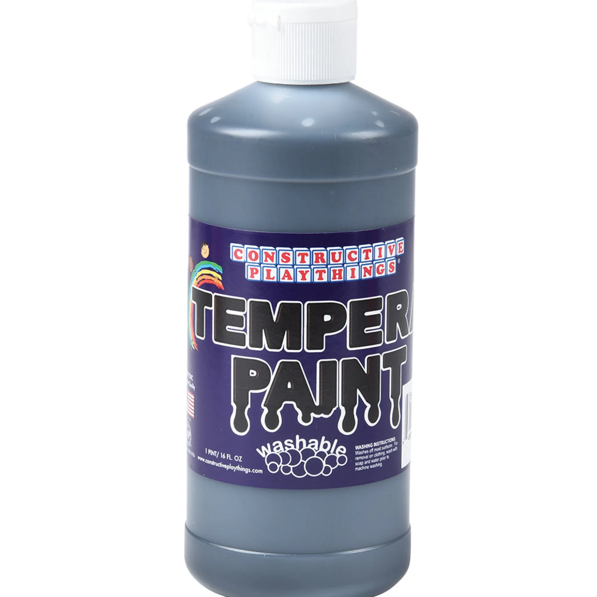 Constructive Playthings® Black Washable Tempera Paint - Pint