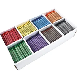 Constructive Playthings® Crayons Value Pack | 800 Non-Toxic Standard-Size Crayons in 8 Colors with Storage Box