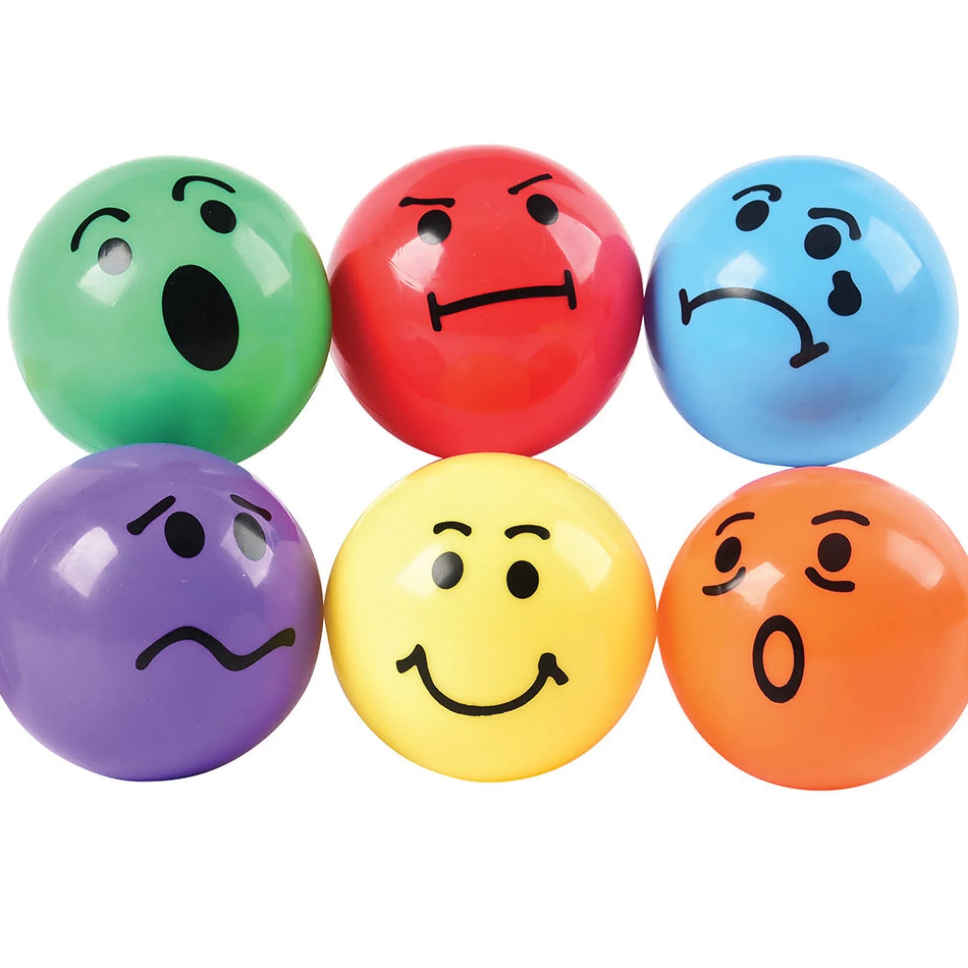 Constructive Playthings® 6-Piece Vinyl Expressive Balls Set | Emotional Development Aid