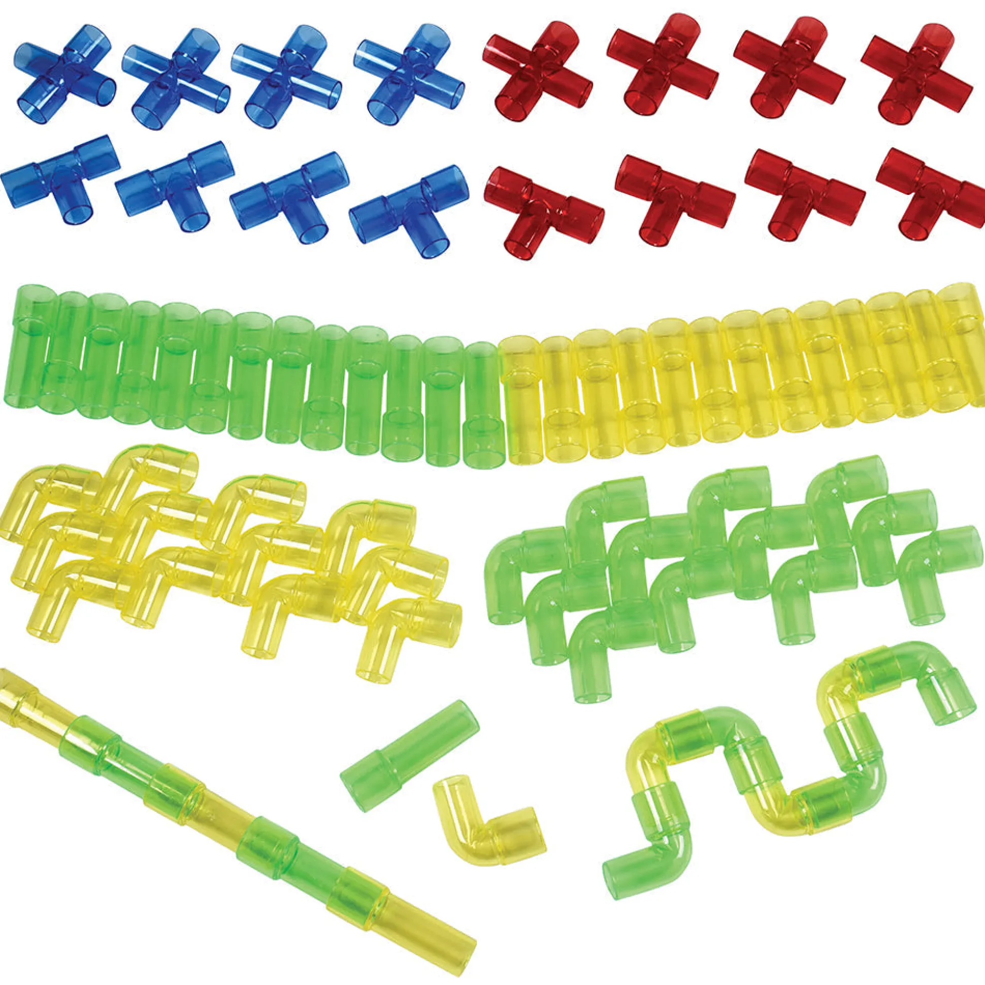 Constructive Playthings Translucent Pipe Builders - 80 PC