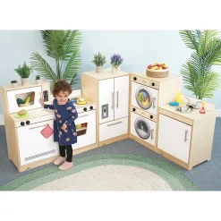 Contemporary Kitchen White Refrigerator | Pretend Play Fridge with Realistic Details