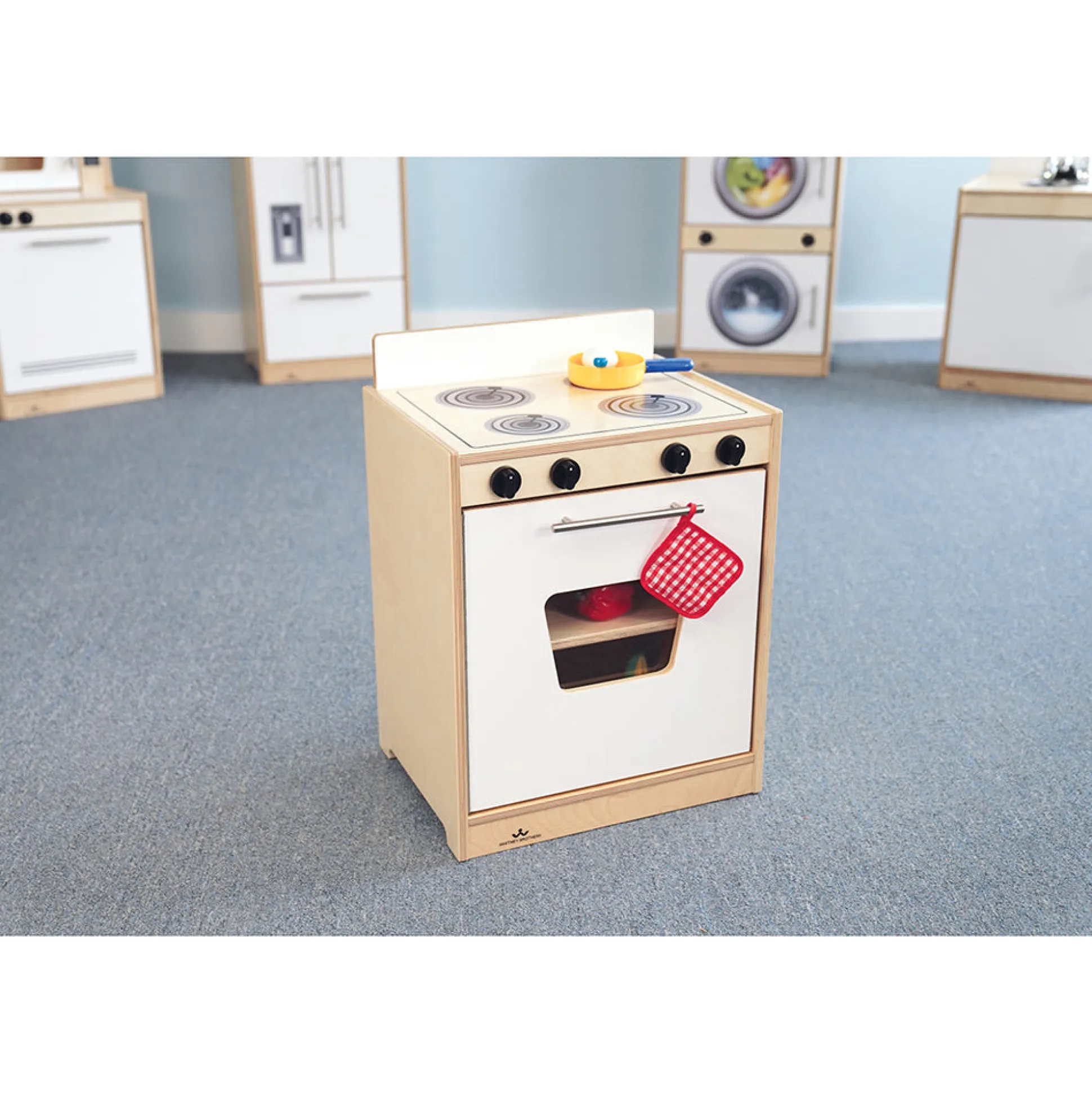 Contemporary White Kitchen Stove | Pretend Play Appliance with Realistic Details