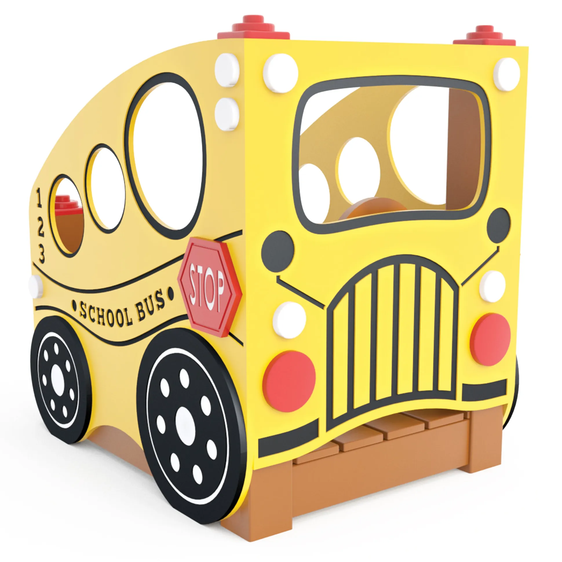 Cozytown School Bus | Ground-Level Playground Rider for Ages 2-5