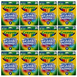 Crayola® Washable Markers Bundle | Set of 12 Packs with 8 Broad Line Markers Each
