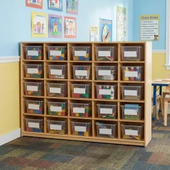 25-Cubbie Birch Storage Unit | Classroom Tote Organizer
