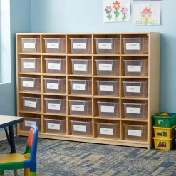 25-Cubbie Birch Storage Unit | Classroom Tote Organizer