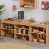 Curiosity Farmhouse Kitchen Set | Wooden Pretend Play Center with Mud Kitchen, Shelving & Fireplace