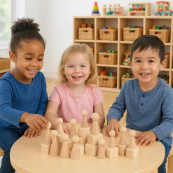 Cylinders, Cubes & Cones Hardwood Blocks | 30-Piece Toddler Shape Building Set