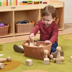 Cylinders, Cubes & Cones Hardwood Blocks | 30-Piece Toddler Shape Building Set