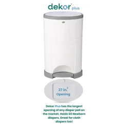 Dekor Eko Plus Hands-Free Diaper Pail | Odor-Controlled, Eco-Friendly Solution
