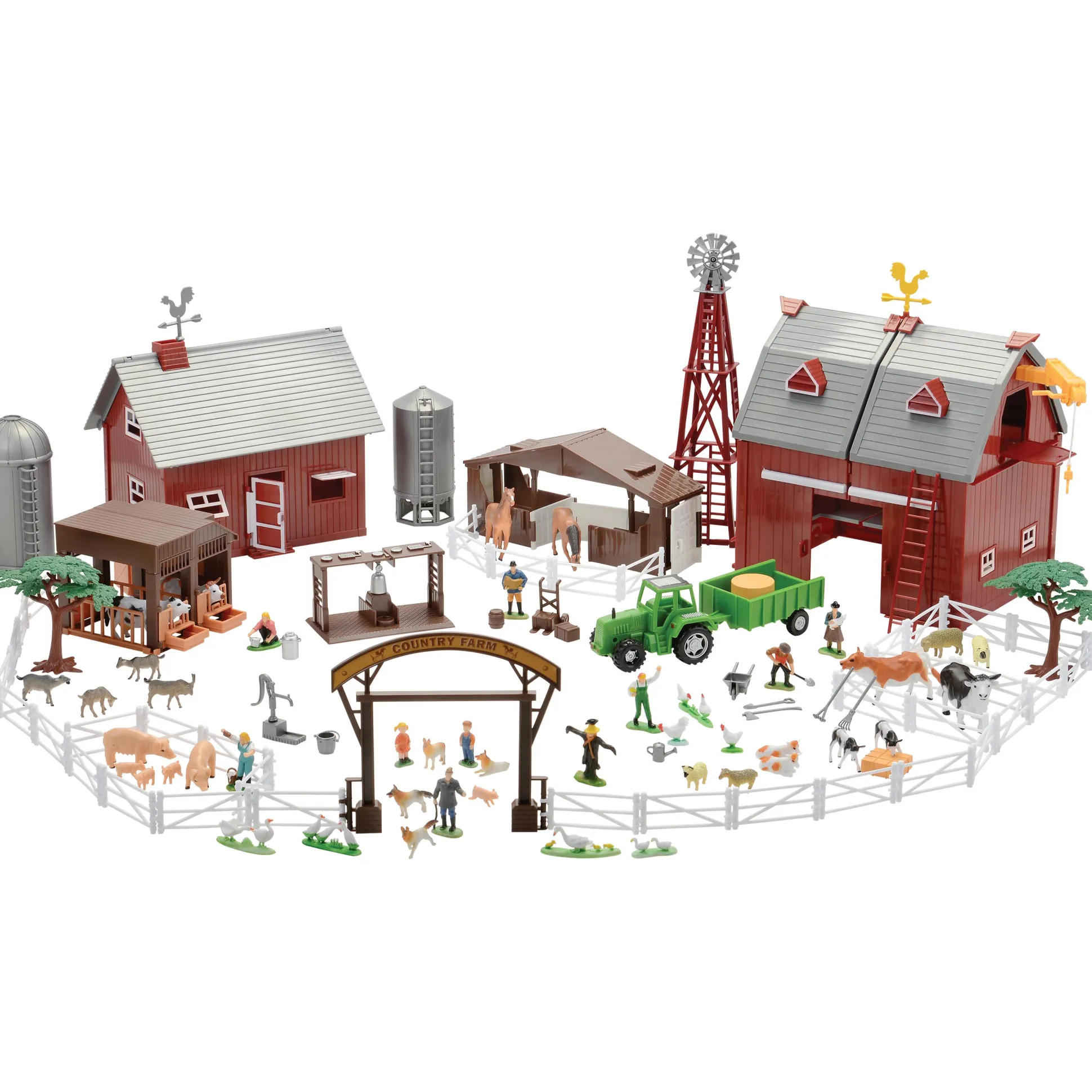 Deluxe Barnyard Playset | 100-Piece Farm Toy Set with Barn, Tractor, Animals & Figures