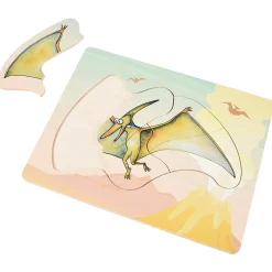 Dinosaur Friends Wooden Puzzles | Set of 5 with Easy-Grasp Raised Pieces