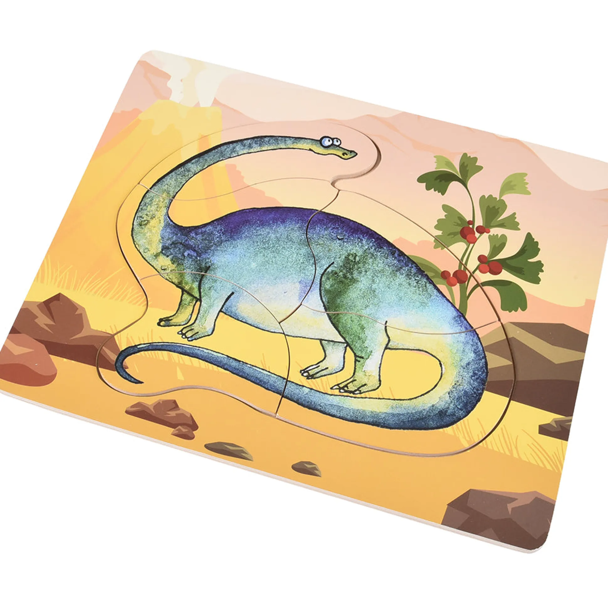 Dinosaur Friends Wooden Puzzles | Set of 5 with Easy-Grasp Raised Pieces