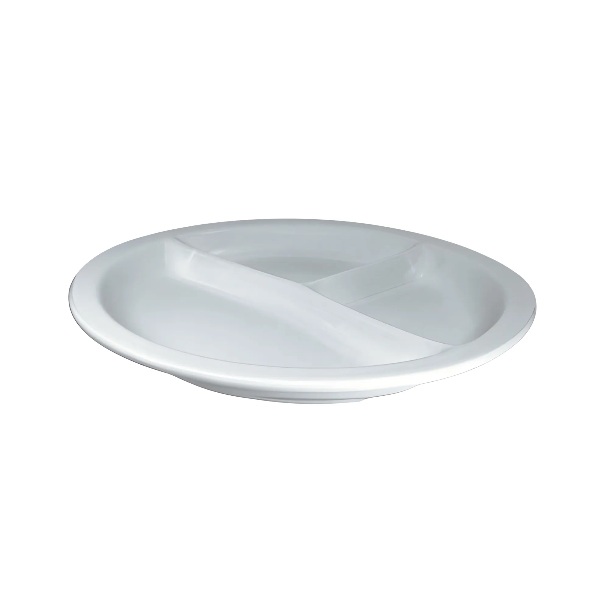 7" Divided Plate - White
