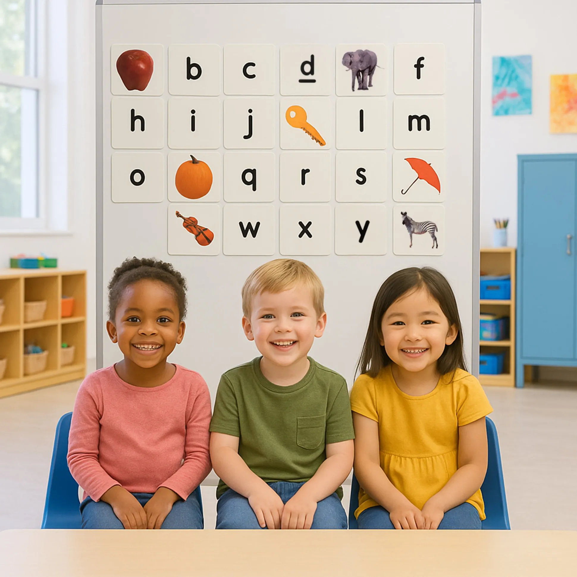Double-Sided Photo Magnetic Alphabet Cards | 26 Real Image & Letter Magnets