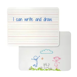 Dry Erase Reversible Lapboards - Set of 10 with Erasers
