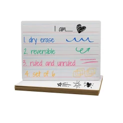 Dry Erase Reversible Lapboards - Set of 6