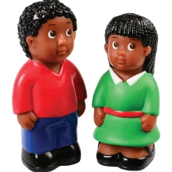 Easy Grip African American Family Figures | 4-Piece Set for Block & Pretend Play