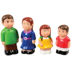 Easy Grip Caucasian Family Figures | 4-Piece Set for Block & Pretend Play