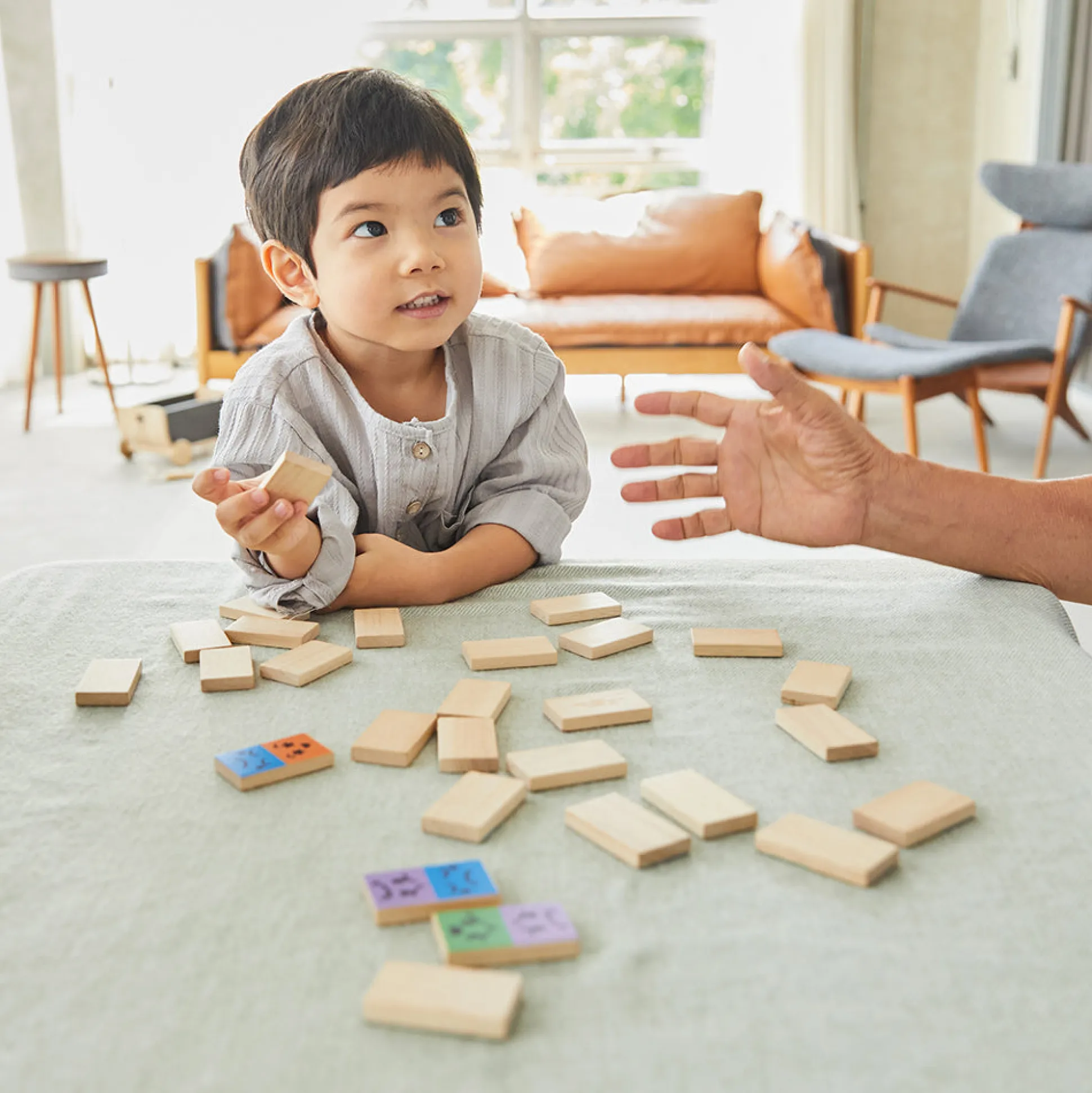 Eco-Friendly Wooden Emotion Dominoes