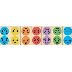 Eco-Friendly Wooden Emotion Dominoes