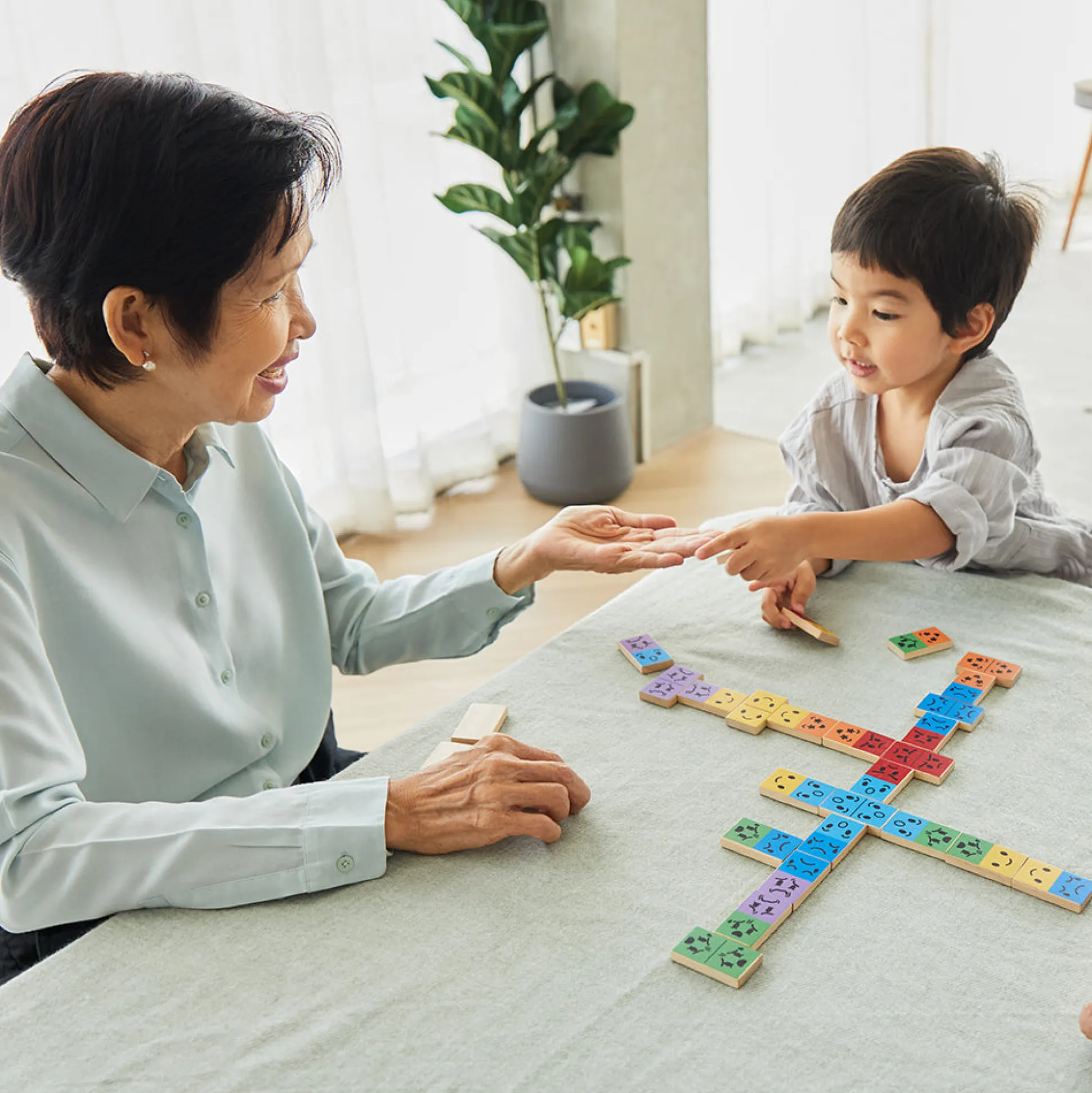 Eco-Friendly Wooden Emotion Dominoes