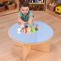 Eco-Friendly Wooden Round Table with Shatterproof Mirror Top