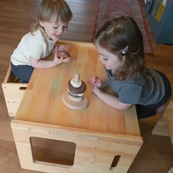 Eco-Friendly Wooden Stacking Pebbles | 7-Piece Natural Sequencing Toy