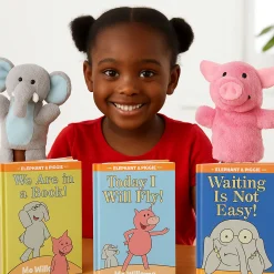 Elephant and Piggie Props & Book Set* - 3 books, 2 puppets
