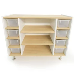 elevatED™ Combo Tray Storage Cabinet | Contemporary Mixed-Storage Classroom Cabinet with Shelves & Trays