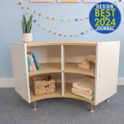 elevatED™ Curve Out Storage Cabinet | 27" High Modern Classroom Cabinet with Curved Back Design