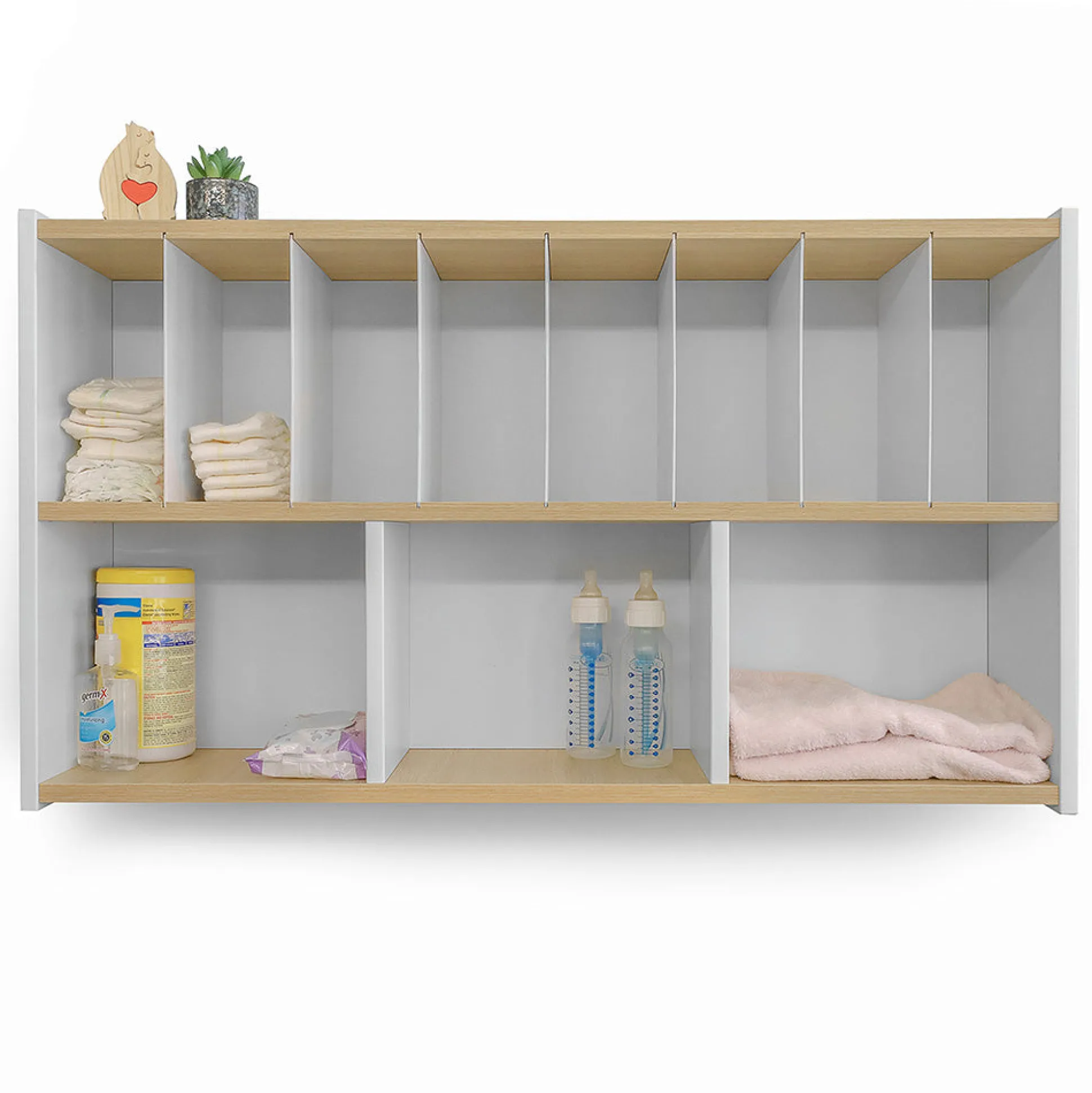 elevatED™ Diaper Supply Cabinet | Wall-Mounted Storage with Dividers