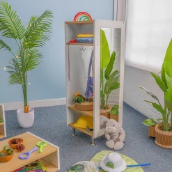 elevatED™ Dress Up Unit Station | Classroom Storage with Bench & Mirror