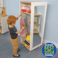 elevatED™ Dress Up Unit Station | Classroom Storage with Bench & Mirror