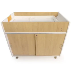 elevatED™ Infant Changing Cabinet | Modern Nursery Changing Station with Storage, Pad, Safety Strap & Paper Roll
