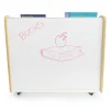 elevatED™ Mobile Book Display | Modern Classroom Book Browser with Cascading Shelves & Rear Markerboard
