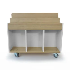 elevatED™ Mobile Book Storage Island | Book Browser with Vertical Display Rows & Deep Storage Compartments