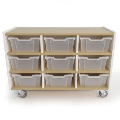 elevatED™ Nine Tray Cabinet | Mobile Classroom Storage with 9 Gratnell Trays