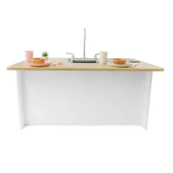 elevatED™ Toy Kitchen Island Breakfast Bar | Modern Play Kitchen with Stove, Sink, Dishwasher & Social Seating