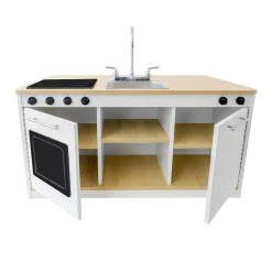 elevatED™ Toy Kitchen Island Breakfast Bar | Modern Play Kitchen with Stove, Sink, Dishwasher & Social Seating