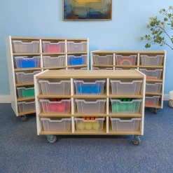 elevatED™ 15 Tray Cabinet | Mobile Classroom Storage with 15 Gratnell Trays