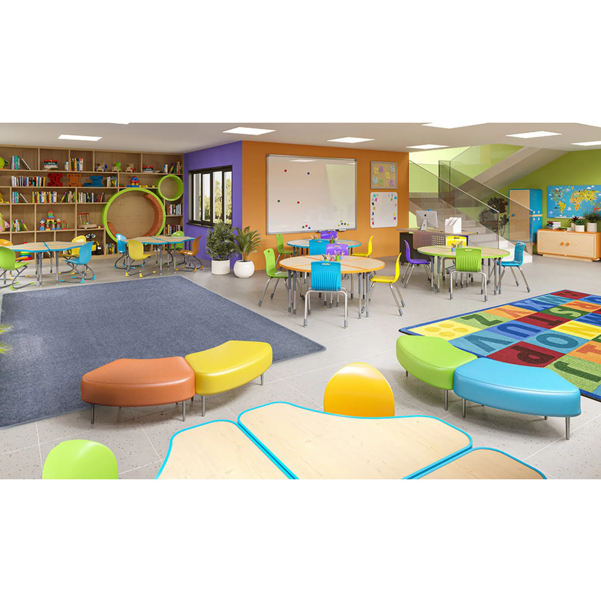 Endurance Rectangular Glacier Blue Area Rug