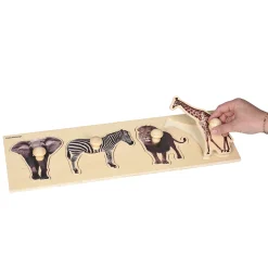 Extra Wide Knobbed Puzzle - Wild Animals